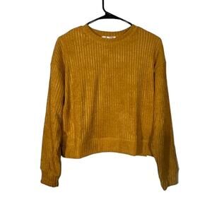 Band of The Free Russel Gold Long Sleeve Ribbed Velvet Knit Sweater Women Sz M